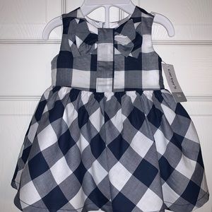 NWT Carter’s Navy & White Checked Baby Dress